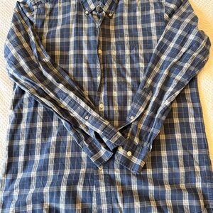 Fairway & Greene Blue and White Plaid Button-Down Shirt